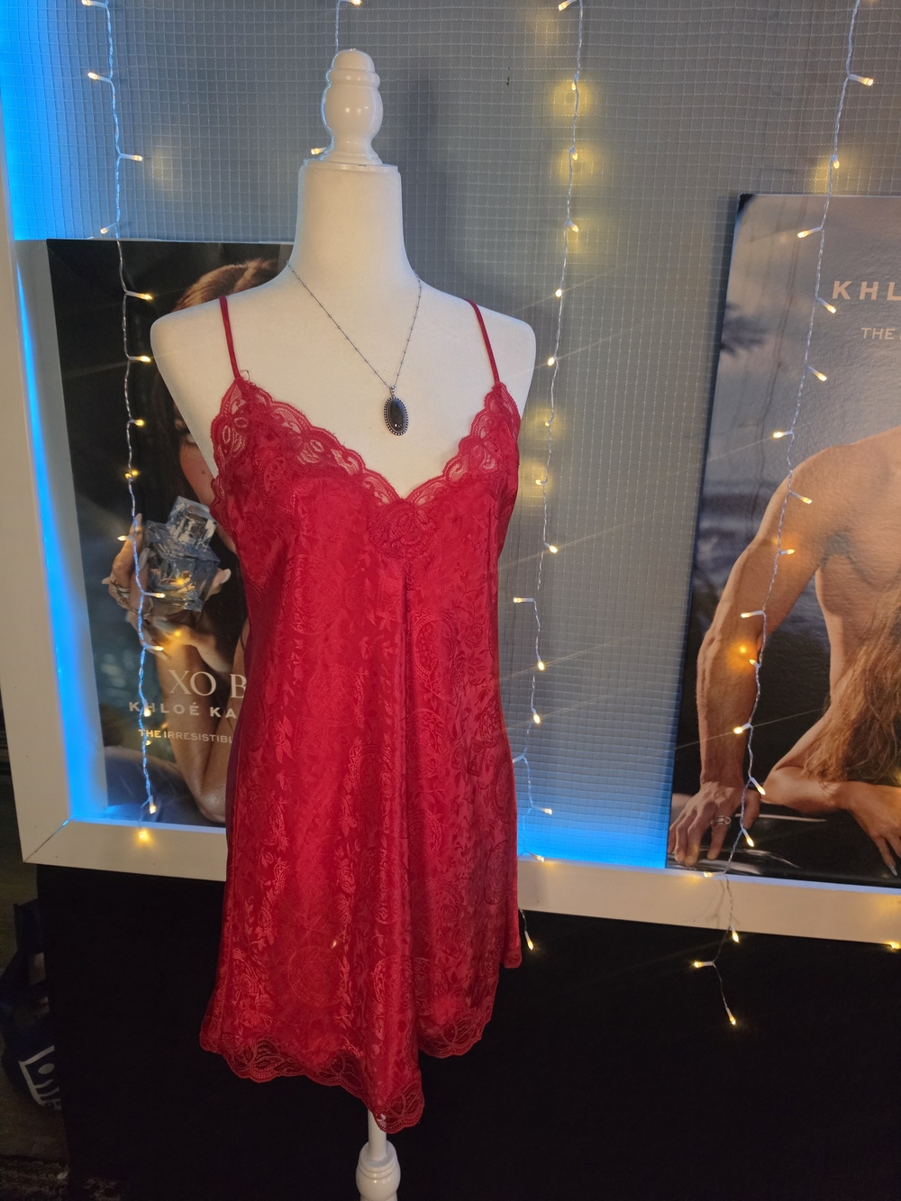 Victoria's Secret Red Lace Slip Chemise